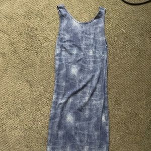Super sexy smooth tight denim print midi dress